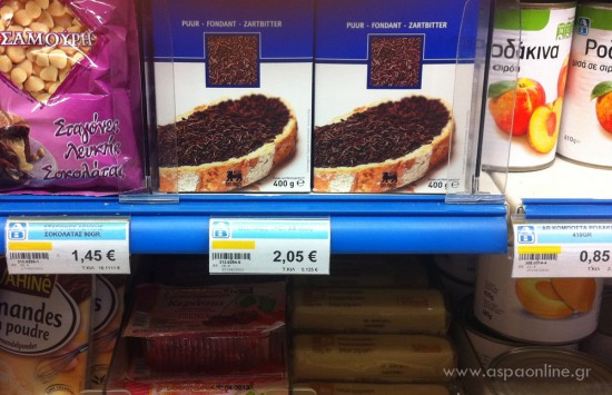 Τρούφα σοκολάτα στο ράφι του super market